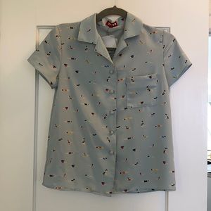STAUD swimmers short sleeve button down